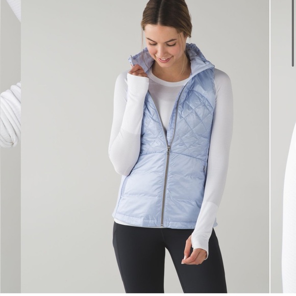 Lululemon Down For A Run Vest in Cool Breeze Blue Size 6 - Picture 1 of 16